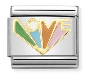 Classic SYMBOLS steel, enamel, 18ct gold, ANGEL OF LOVE