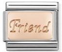 Classic 9ct Rose Gold Engraved Plate Friend