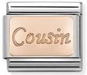 Classic 9ct Rose Gold Engraved Plate Cousin