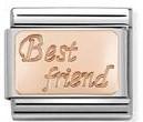 Classic 9ct Rose Gold Engraved Plate Best Friend