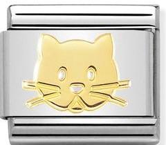 Classic SYMBOLS, steel & 18k gold Cat Face