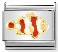Classic SYMBOLS steel,enamel & 18K gold Clown Fish