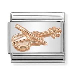 Classic RELIEF SYMBOL,S/steel ,9k gold ,Violin,