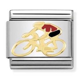 Classic,S/Steel,enamel,18k gold Cyclist Red (Bike)