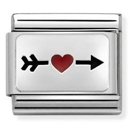 Classic,S/steel, enamel, silver,Arrow With Heart