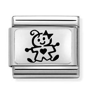 Classic OXYDISED PLATES,S/steel, 925 silver,Baby girl