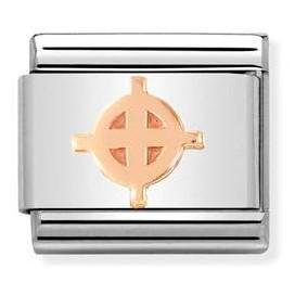 Classic RELIEF  S/steel and gold 9k Celtic Cross