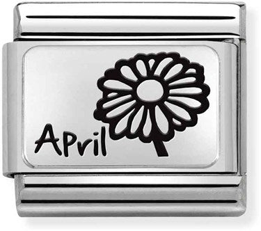 Classic Silver April Birth Month Flower Charm