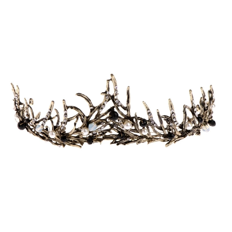 Bronze classic beaded hair crown