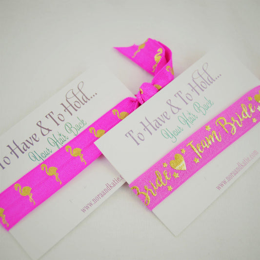 Pink To have and to hold your hair back hen party bag fillers