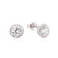 SILVER ROUND HALO STUD EARRINGS E1863