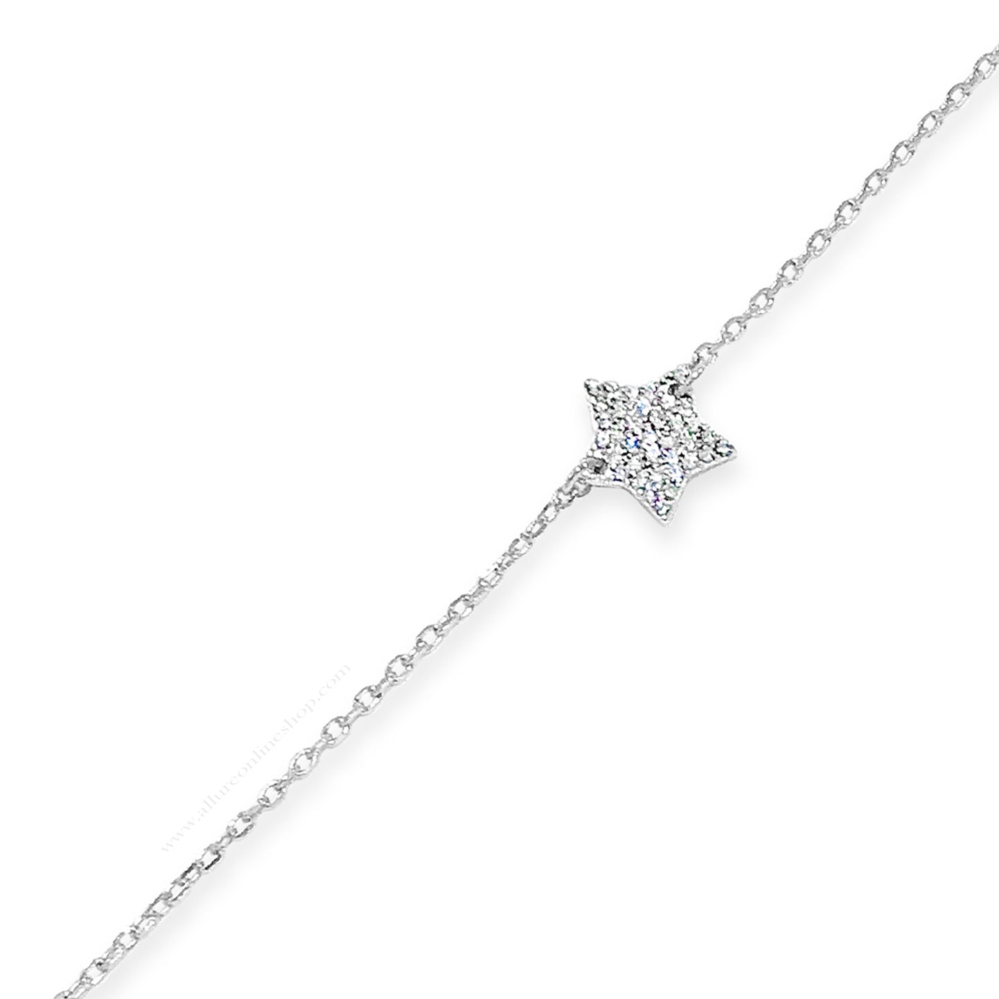 Silver Pave Star Bracelet HCB301