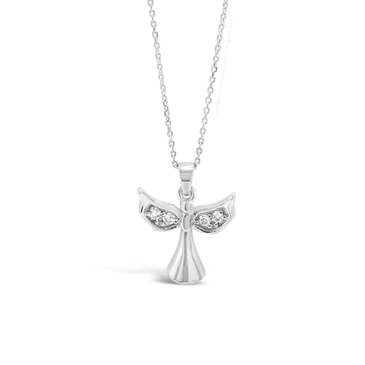 Silver Angel Pendant And Chain HCP204