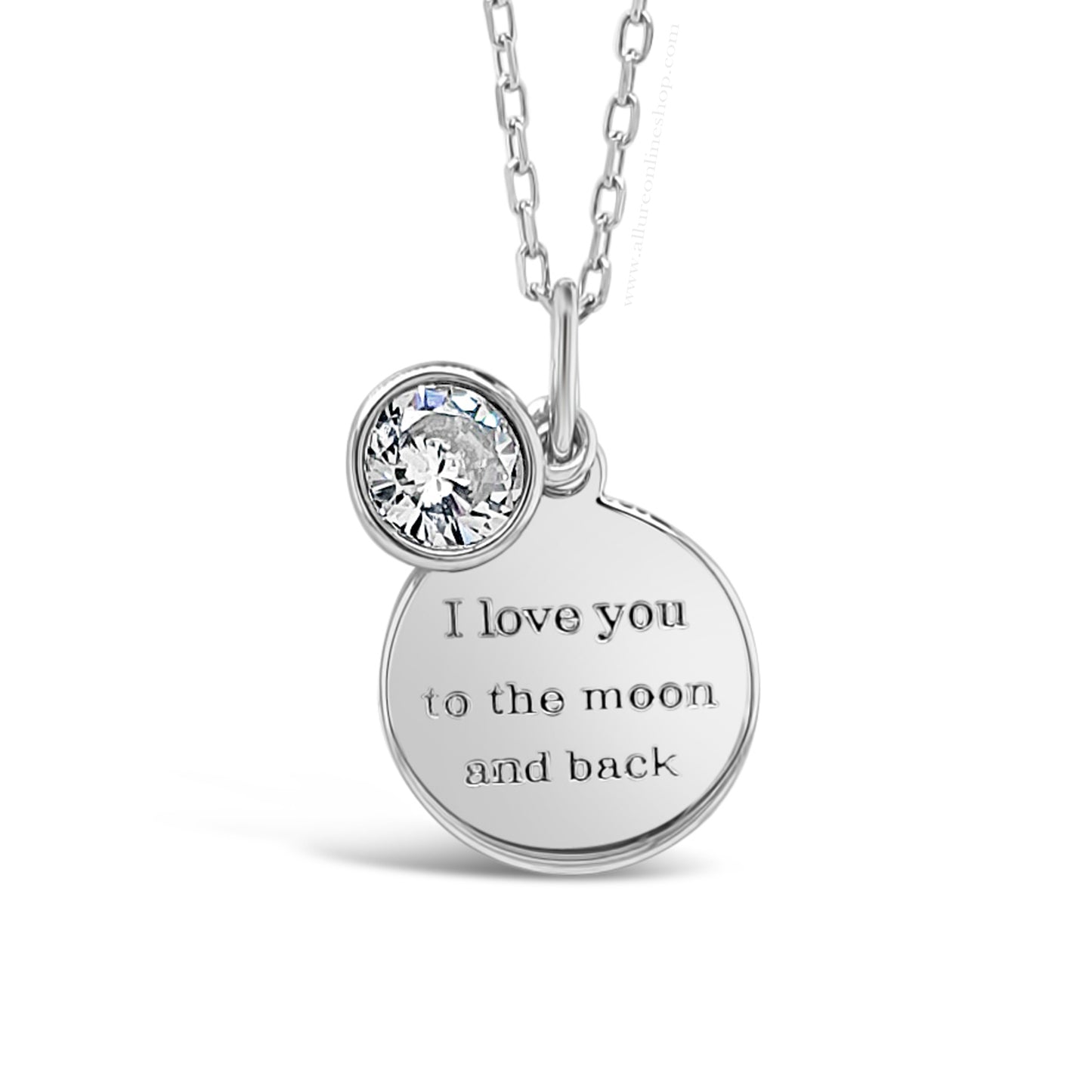 Silver ‘I love you to the moon and back’ Pendant And Chain HCP229