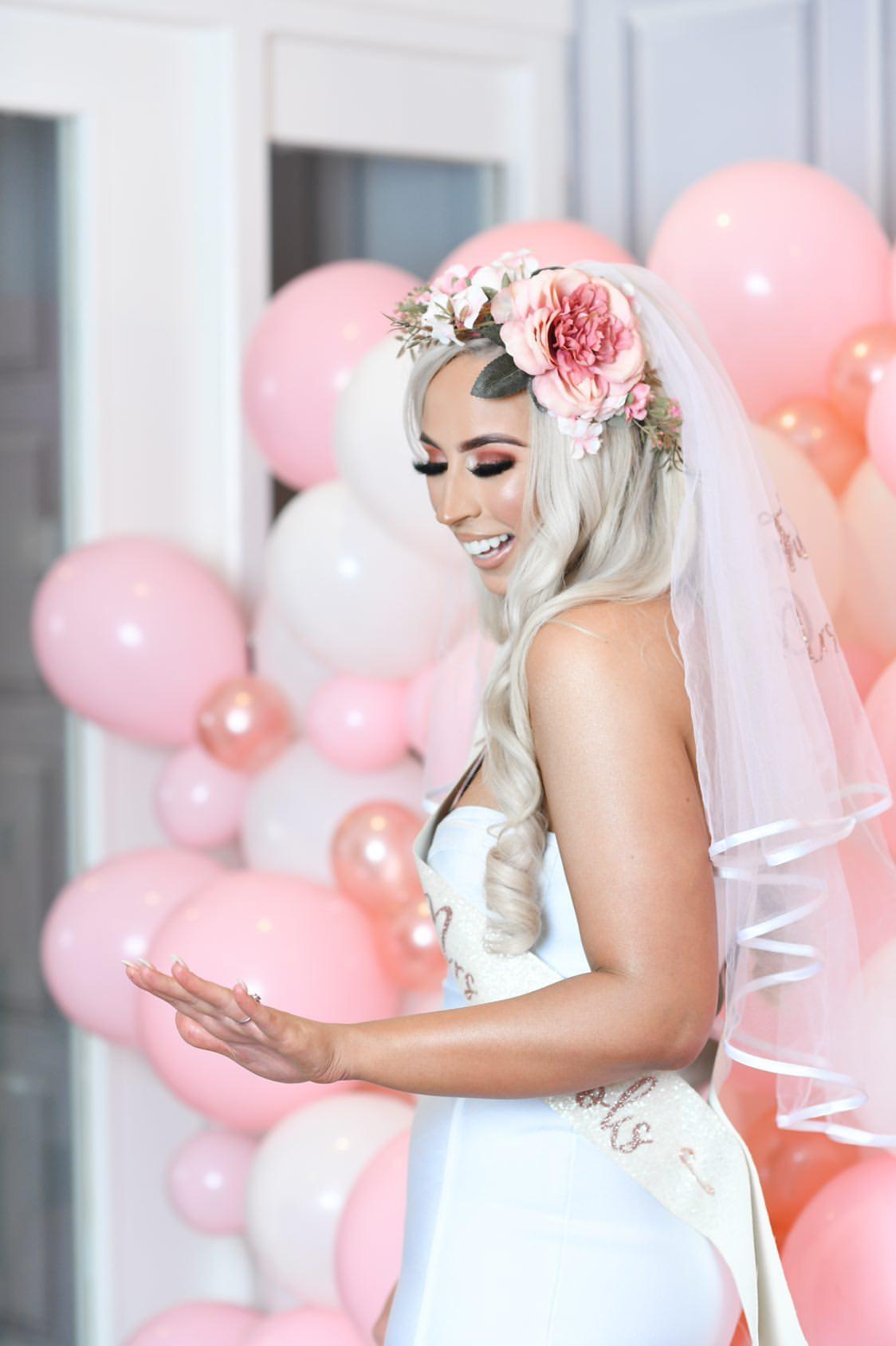 Bride Floral veil - Boho Hen Party gold