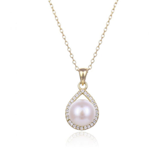 GOLD PEARL DROP NECKLACE 3202