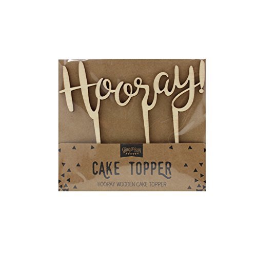 Hooray Wooden Cake Topper