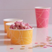 Neon Orange Geometric Ice Cream / Treat Tubs