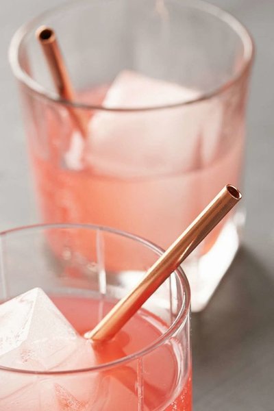 Rose Gold Metallic Paper Straws