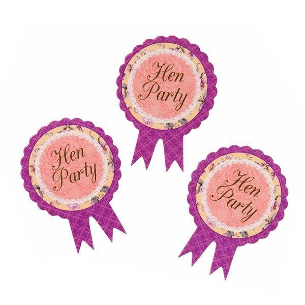 Pink Purple Hens Party Rosette Badges