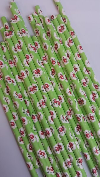 Floral Straws - various colours