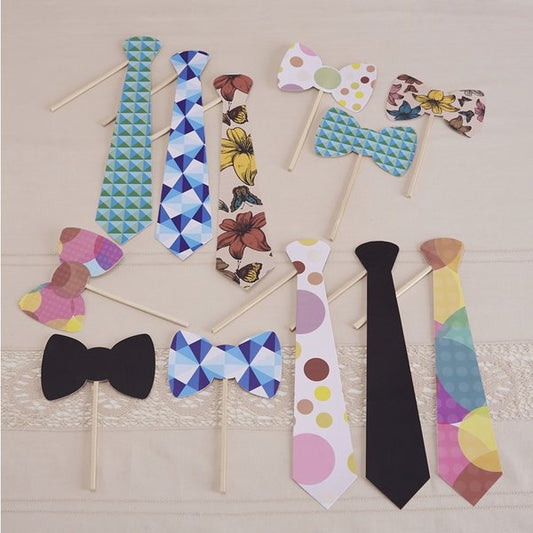Photo Booth Props - 12pk Quirky Ties and Bowties