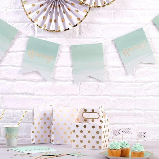 Mint Green Ombre & Gold Foiled Paper Bunting - Pick & Mix