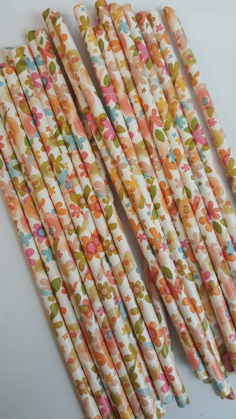 Floral Straws - various colours