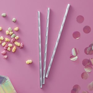 Iridescent Paper Party Straws