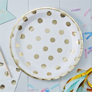 Metallic Polka Dot Party Plates - Mix & Match