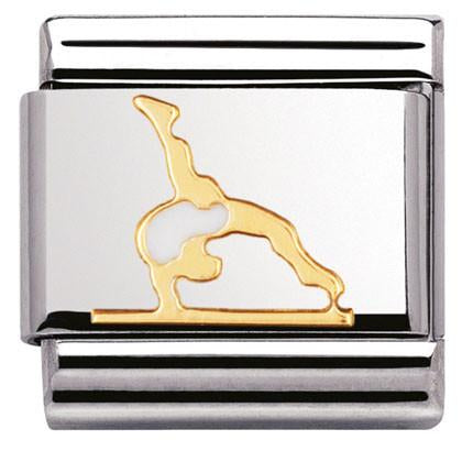 Classic Sport,S/Steel, enamel and 18k gold gymnast