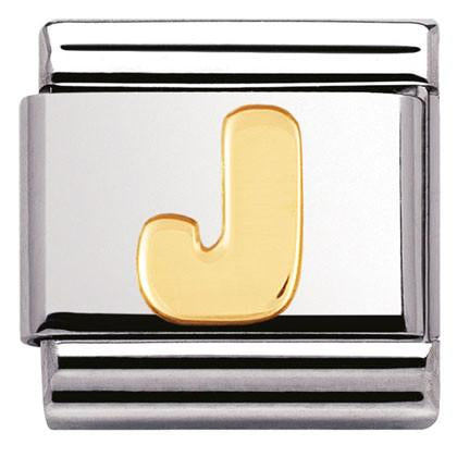 Classic LETTER,S/Steel,Bonded Yellow Gold Letter  J