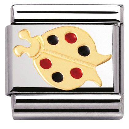 Classic  S/Steel,enamel,18k gold RED and BLACK ladybird)
