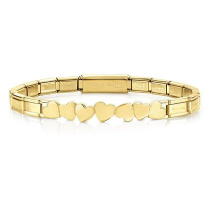TRENDSETTER Bracelets  in stainless steel with wefts Hearts YELLOW GOLD colour