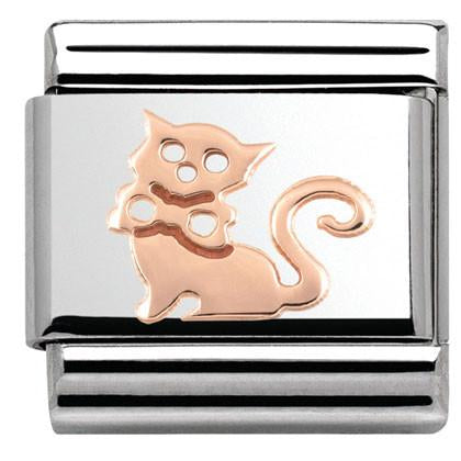 Classic S/Steel,9ct Rose Gold Cat