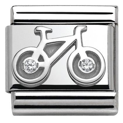 Classic , S/Steel,silver 925, CZ Bike Bicycle