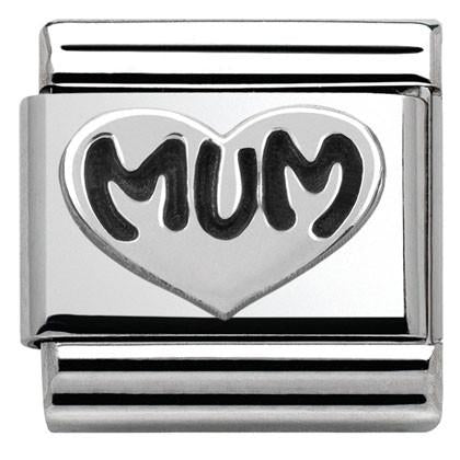Classic OXIDIZED,S/steel,sterling silver Mum Heart