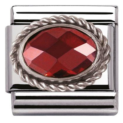Classic FACETED CZ  Red,S/steel,silver,