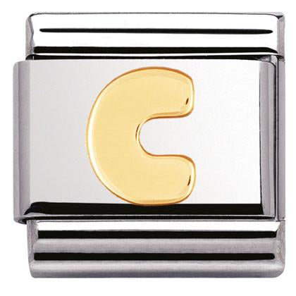 Classic LETTER,S/Steel,Bonded Yellow Gold Letter  C