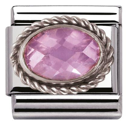 Classic FACETED CZ  Pink ,S/steel,silver,