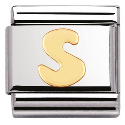 Classic LETTER.S/steel,Bonded Yellow Gold  Letter S