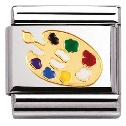 Classic S/steel,enamel 18k gold Artists palette