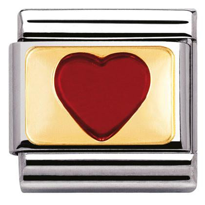 Classic Love.S/steel,enamel,18k gold Red Heart Plate