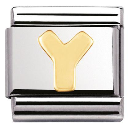 Classic LETTER.S/steel,Bonded Yellow Gold Letter Y