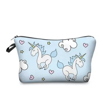 Sky blue unicorn zip bag