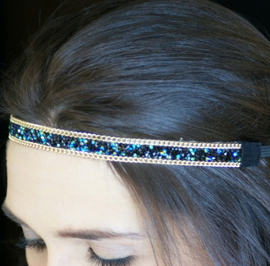 Navy sparkle head band