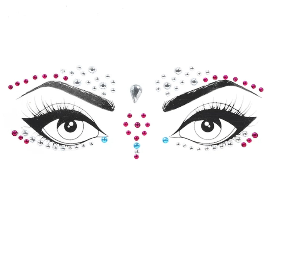 Bride Tribe 3D Face Tattoo Crystal Stickers 
