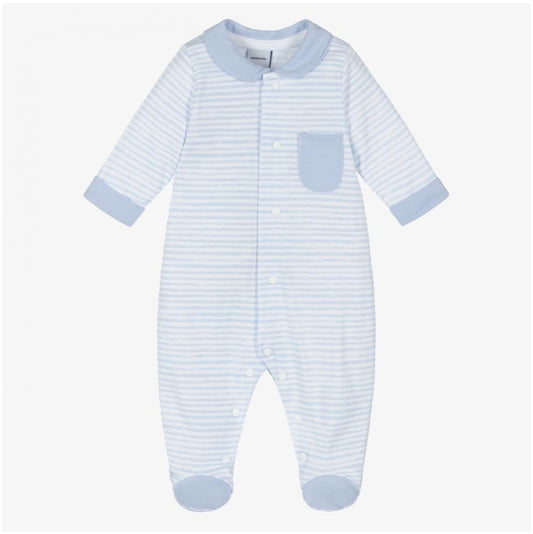 Blue Striped Cotton Babygrow