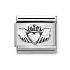 COMPOSABLE LINK, CLADDAGH, STERLING SILVER