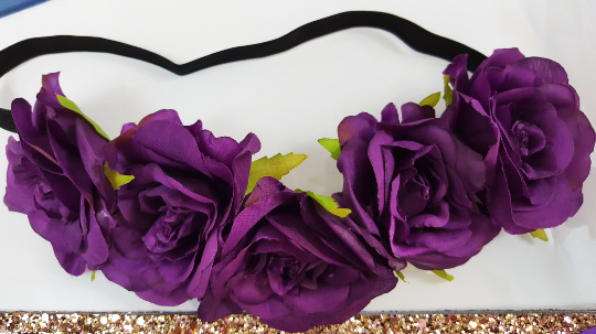 Purple Floral Crown and Veil